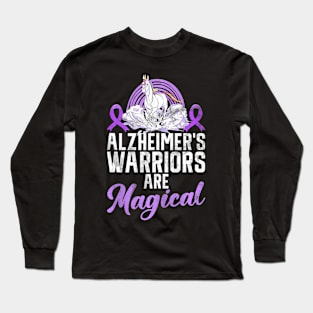 Alzheimer's Are Magical Awareness Month Unicorn Long Sleeve T-Shirt